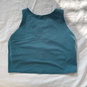 Athleta Blue Crop/Workout Tank, Built in Bra, Size S